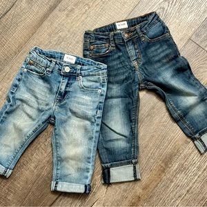 🔥2 PAIRS OF 3T UNISEX HUDSON JEANS ADJUSTABLE W/ WAIST SIZE!👖